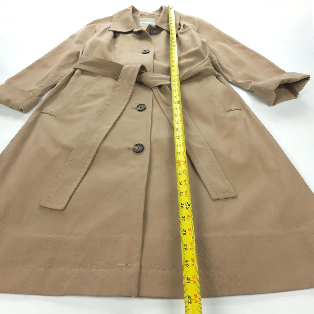 NEW Everlane Gathered Drape Trench Coat Minimal Preppy Tailored French Girl Boho - Picture 5 of 14